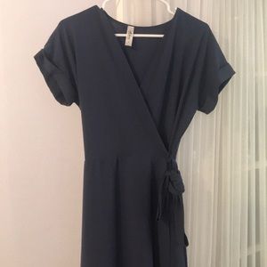 Blue wrap dress
